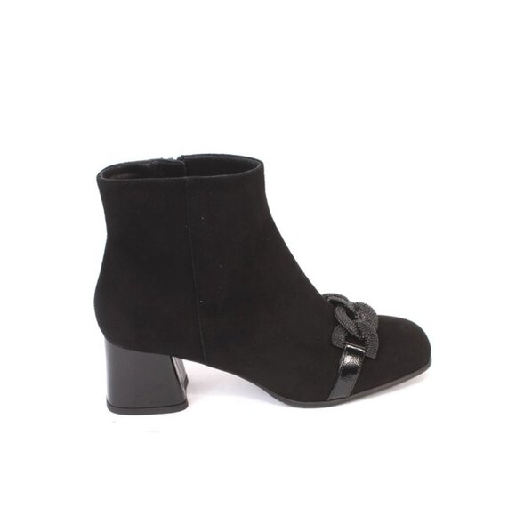 Luca Grossi 896a Black Suede Leather Ankle Heel Boots - Picture 3 of 8